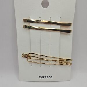 NEW Express Elegant Gold Hair Clip Trio